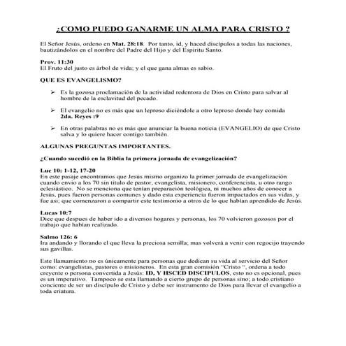 Como Puedo Ganarme Un Alma Para Cristo