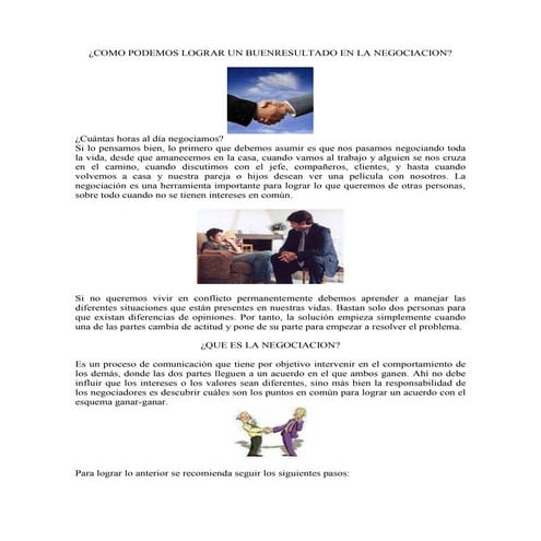 Como puedo lograr una buena negociacion