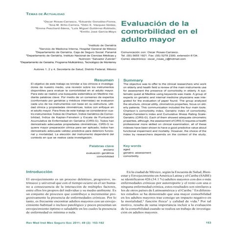 Comorbilidad en geriatria