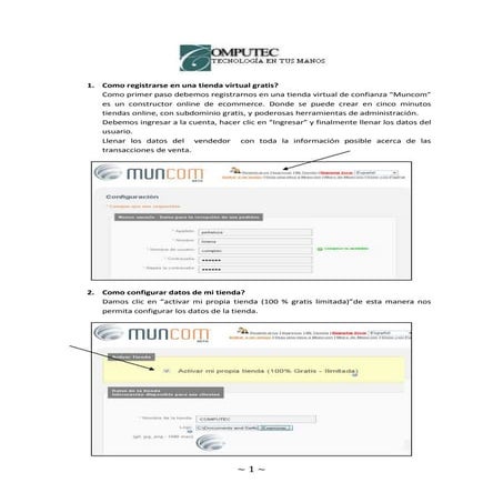 Como Registrarse En Una Tienda Virtual Gratis