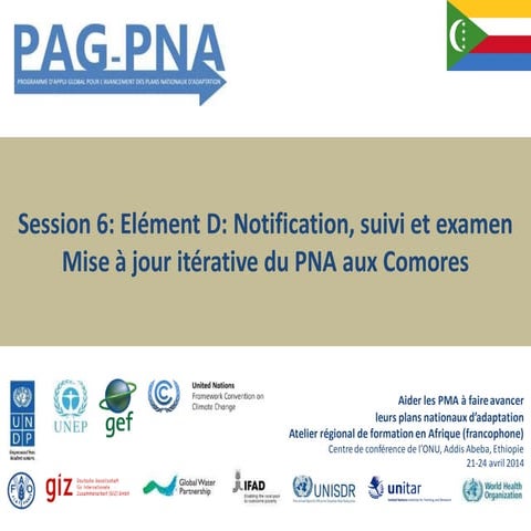 Comoros - PNA - expérience en adaptation au changement climatique / NAP ...