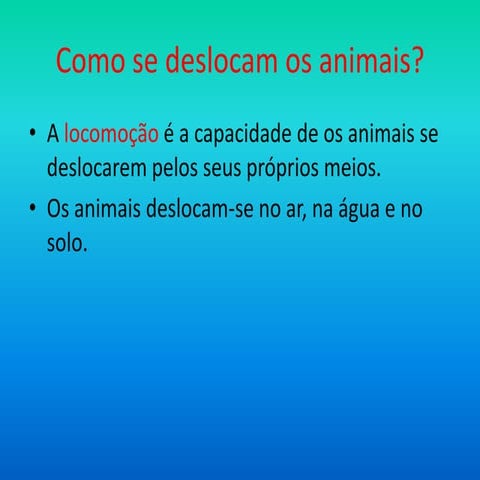 Como se deslocam os animais