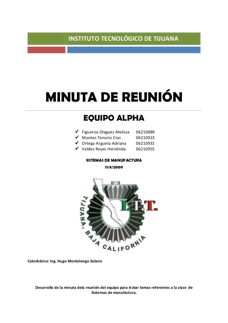 formato para minutas de juntas