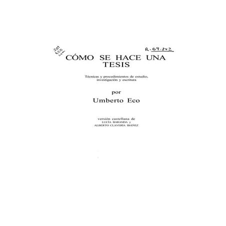 Como sehaceuna tesis_umbertoeco