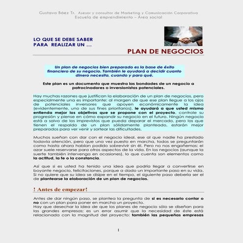 Como se puede realizar un plan de negocios   gustavo baez  tr.