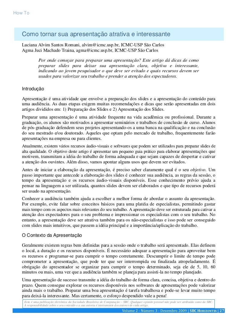 Como tornar sua apresentacao interessante