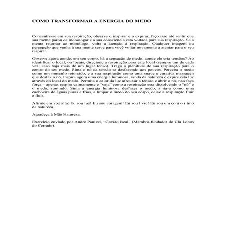 Como transformar a energia do medo