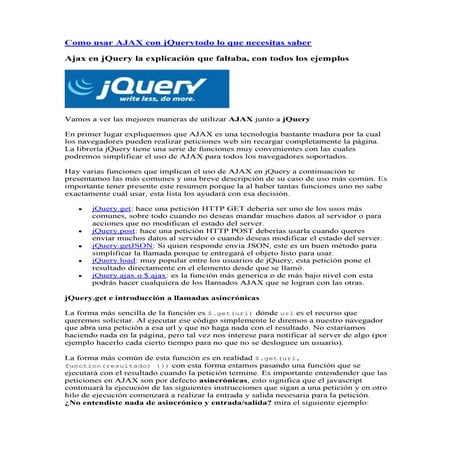 Como usar ajax con jquery