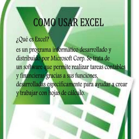COMO USAR EXCEL