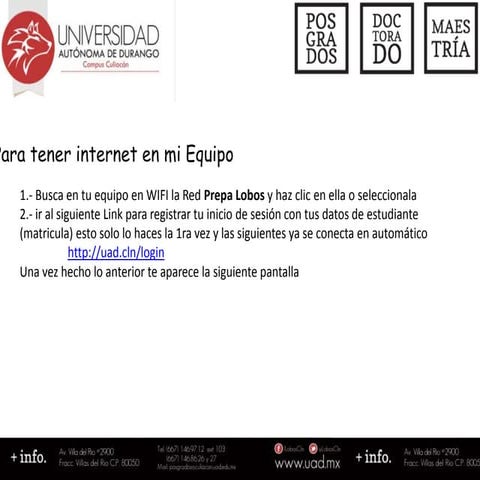 Como usar internet en mis equipos uad