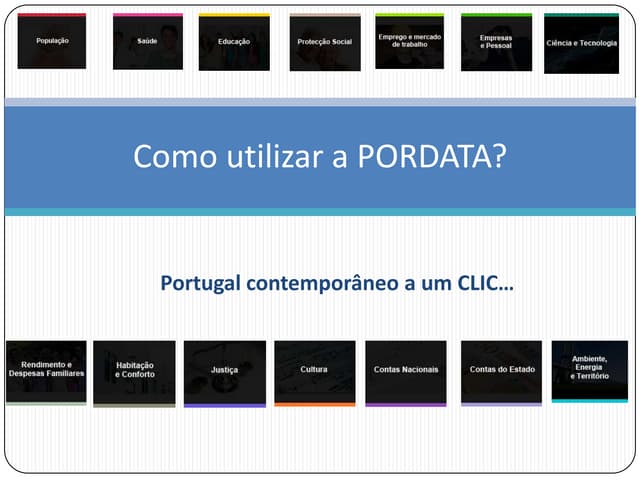 Como utilizar a pordata