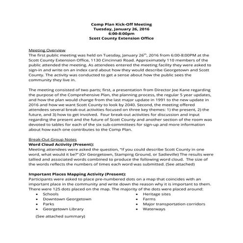 Comp plan kick off meeting notes 1 26 2016