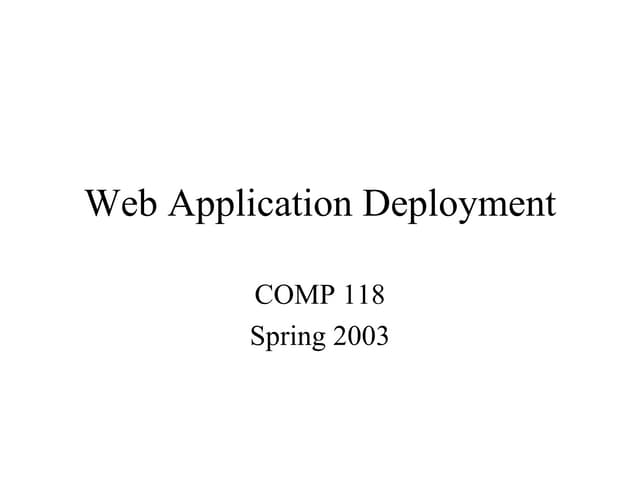 Web Application Deployment