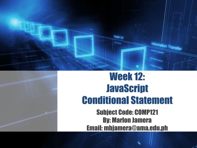 JavaScript Conditional Statements | PPTX