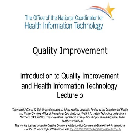Introduction to Quality Improvement and Health Information Technology