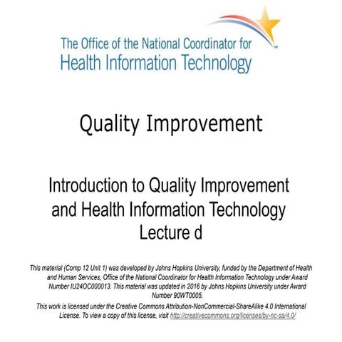 Introduction to Quality Improvement and Health Information Technology