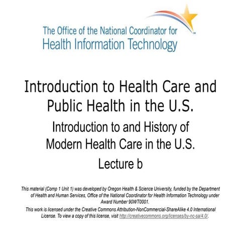Introduction to and History of Modern Healthcare in the US - Lecture B