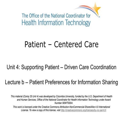 Patient Centered Care | Unit 4b Lecture