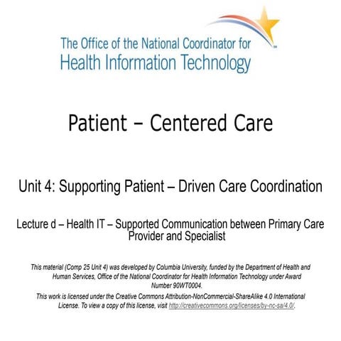 Patient Centered Care | Unit 4d Lecture