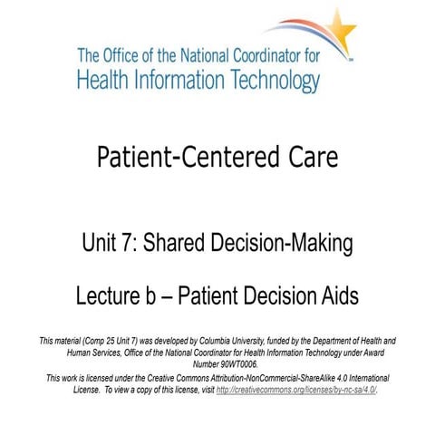 Patient Centered Care | Unit 7b Lecture