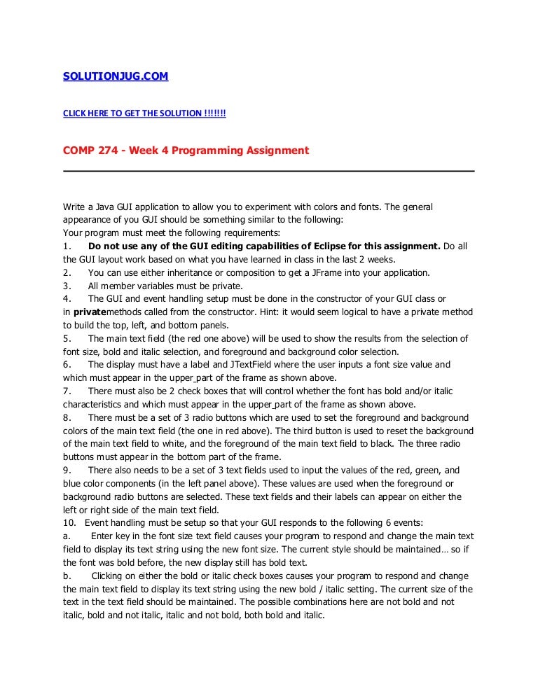 Comp 274 week 4 programming assignment essay 04 picture