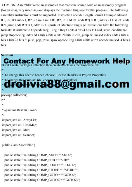 COMP360 Assembler Write an assembler that reads the source code of an ...