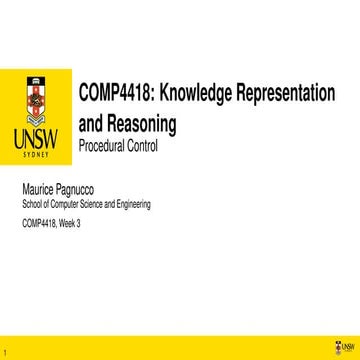 Advanced Procedural Control in Knowledge Representation and Reasoning | PDF