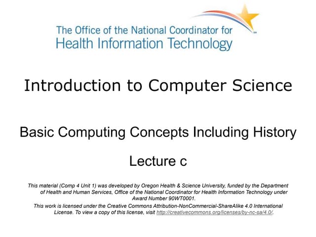 Basic Computing Concepts Including History | Lecture 2C | PPT