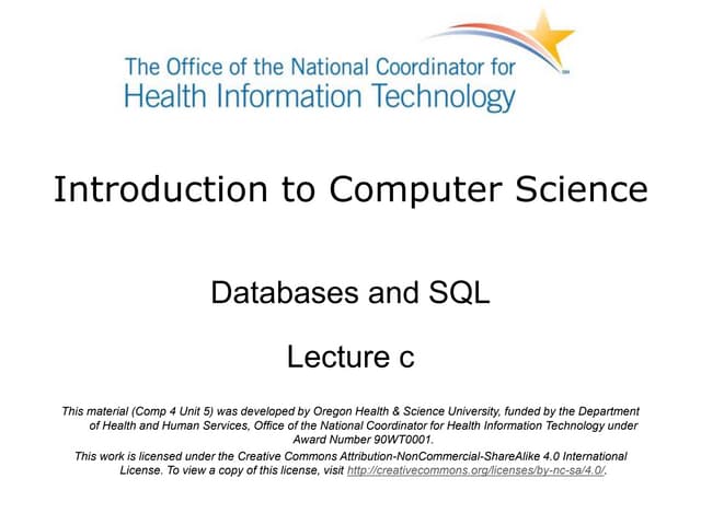 Databases and SQL - Lecture C