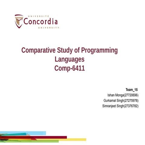 Comparative Study of programming Languages | PPT | Programming ...