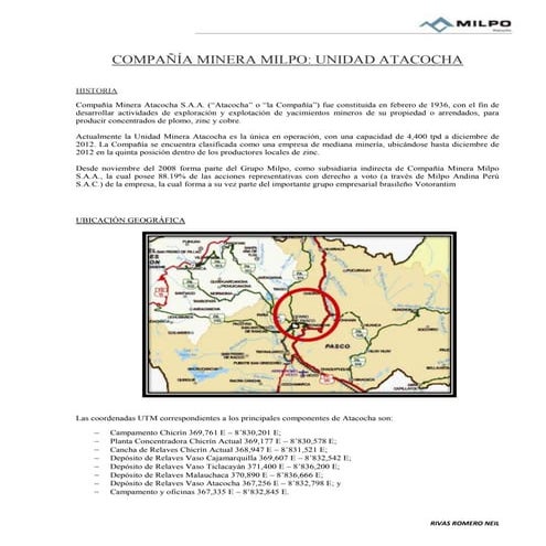 Compañía minera milpo atacocha