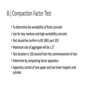 Compaction factor test