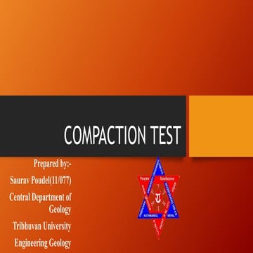 SOIL COMPACTION using the standard and modified proctor test | PPTX