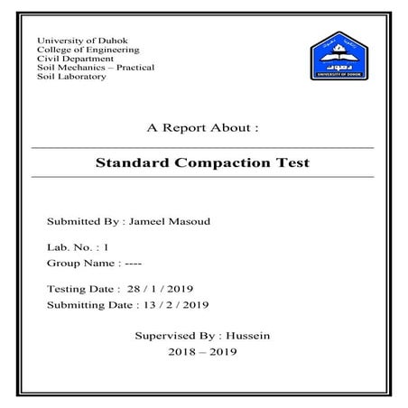 Standard Compaction Test | Jameel Academy