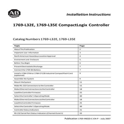 Compact logix1769l32 l35-