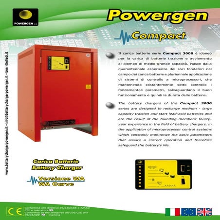 Catalog bộ sạc ắc quy, sạc xe nâng Compact