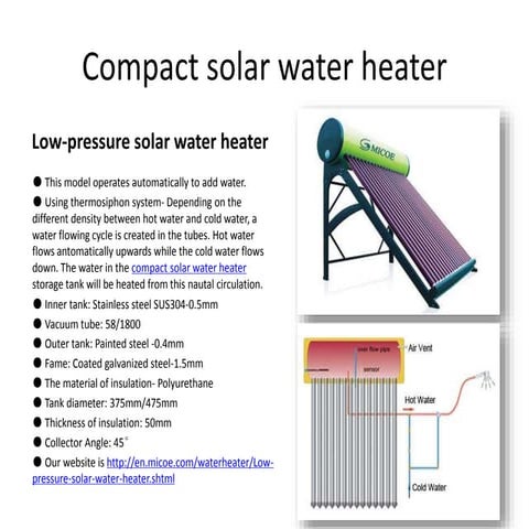 Compact solar water heater - micoe | PPT