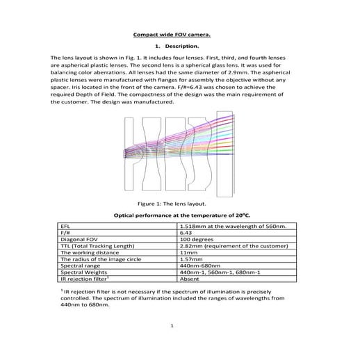 Course Design Imaging Systems in Visual Range using ZEMAX | PDF