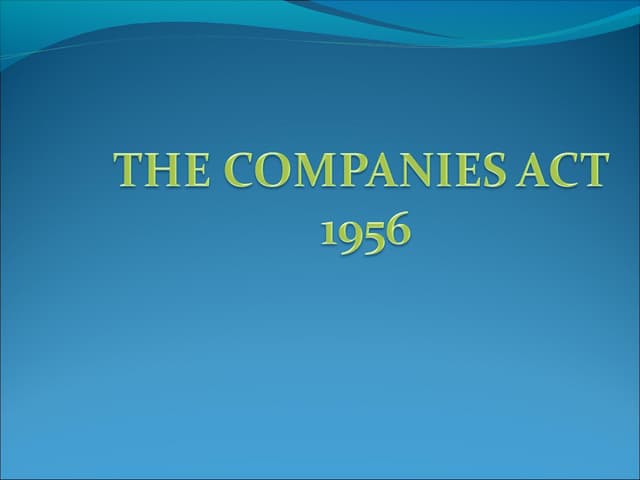 Companies act 1956-ppt