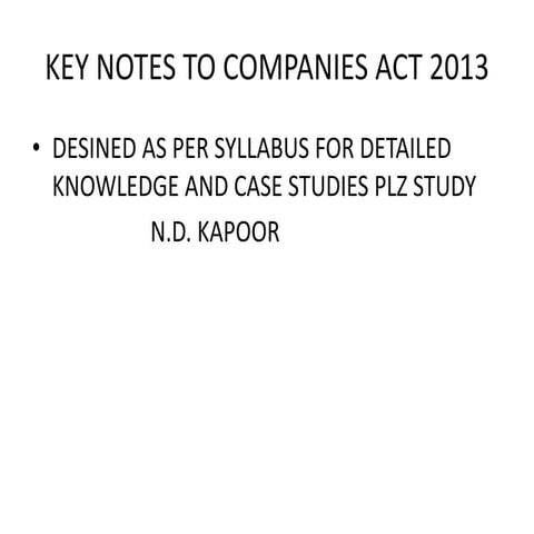 Companies act 2013