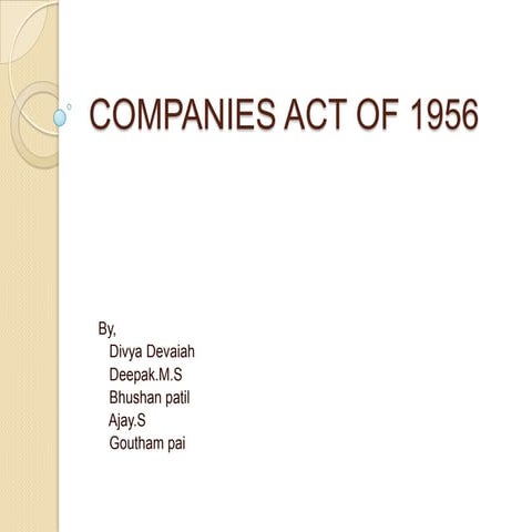 Companies act of 1956