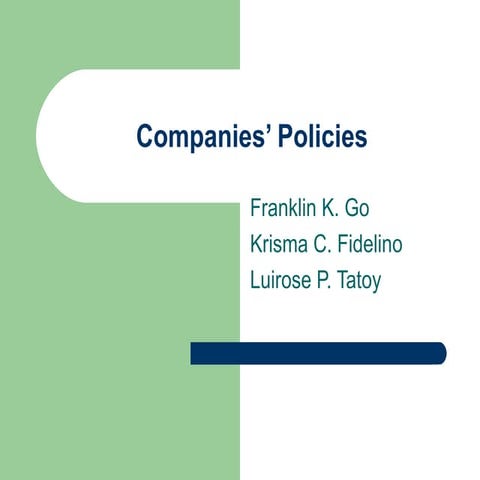 Companies’ policies