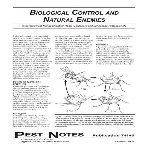 Biological Control and Natural Enemies