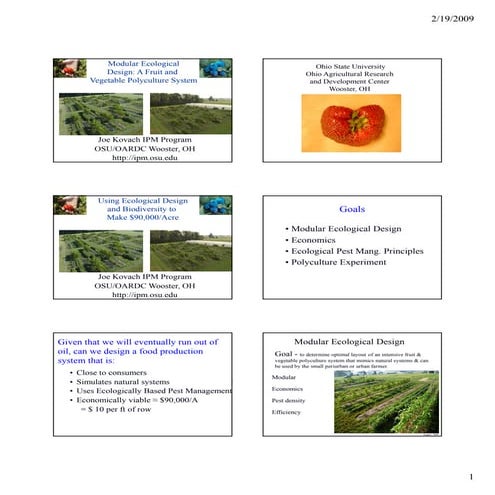 Modular Ecological Design: A Fruit and Vegetable Polyculture System
