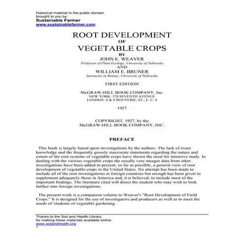 Root Development and Vegetable Crops