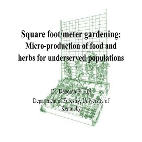 Square Foot Gardening: Micro Production of Food and Herbs for Underserved Populations