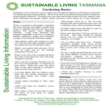 Tasmanian Planting Guide - Sustainable Living Tasmania