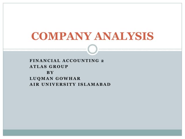 Company Analysis- Financial Ratios- Presentation