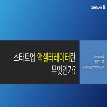 [Company B] What is Startup Accelerator 