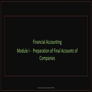 Company Final Accounts-Financial Statement